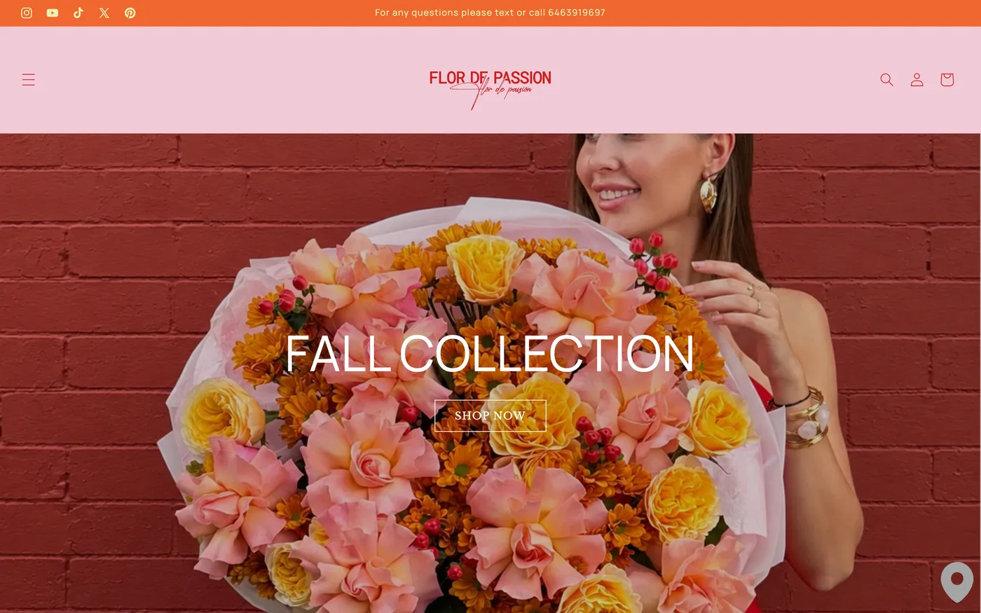 Flor de Passion website, desktop