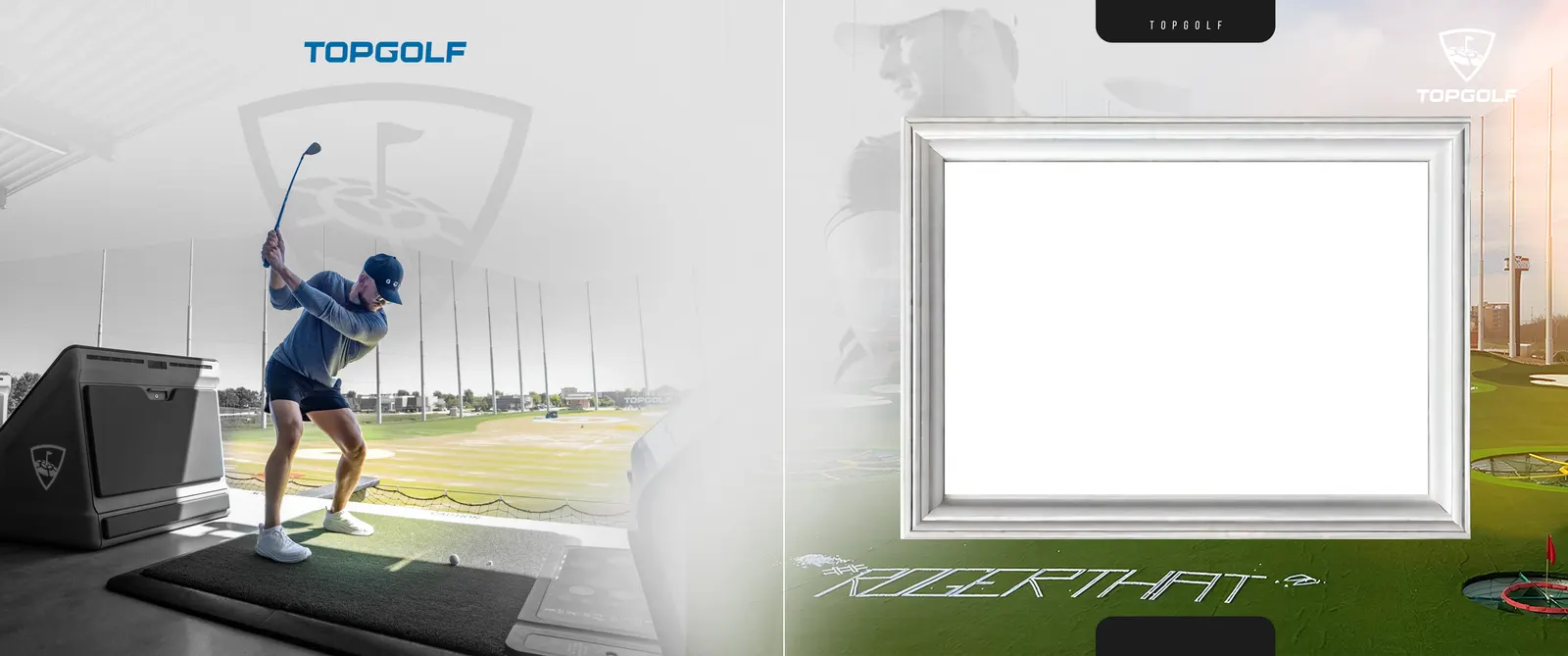 Topgolf photo frame template inside the souvenir folder